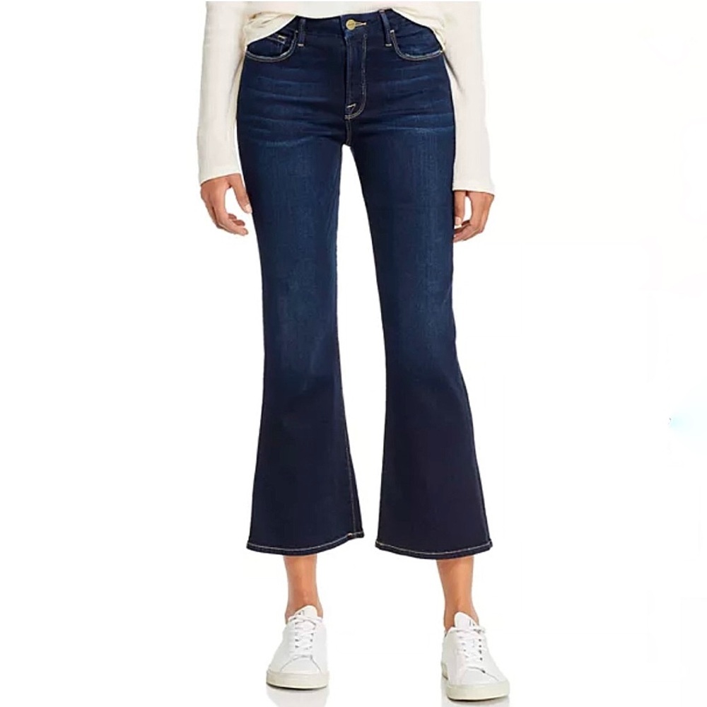 FRAME Denim Blue Le Crop Mini Boot Jeans